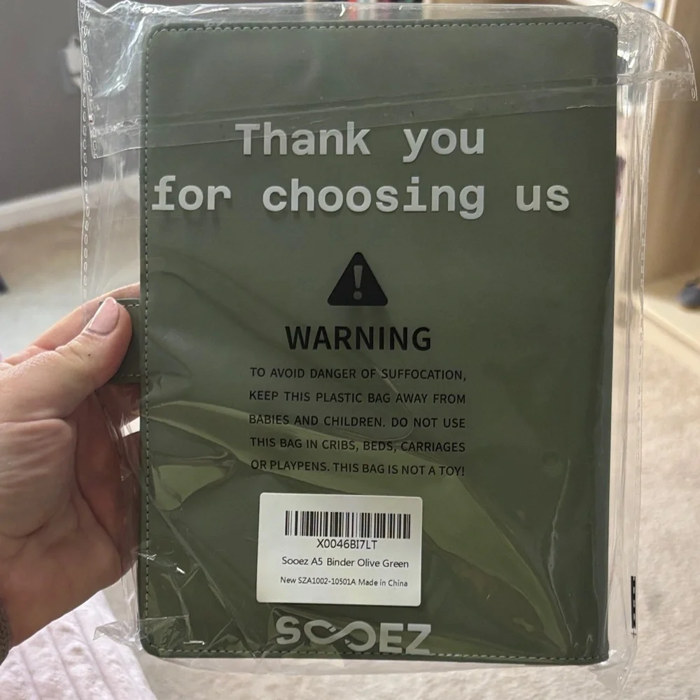 Olive Green A5 Notebook Binder with Magnetic Closure